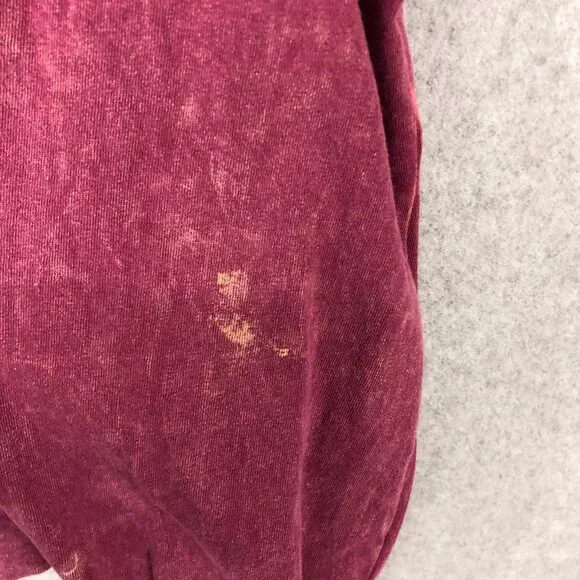 We The Free People Distressed Acid Wash Red Longsleeve Size Small - Picture 4 of 9